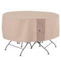 Modern Leisure Monterey Round Patio Table & Chair Set Cover, 94 in. Diameter x 23 in. H, Beige 2911